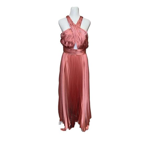 Mac Duggal Pink Halter Maxi Dress - Picture 3 of 13